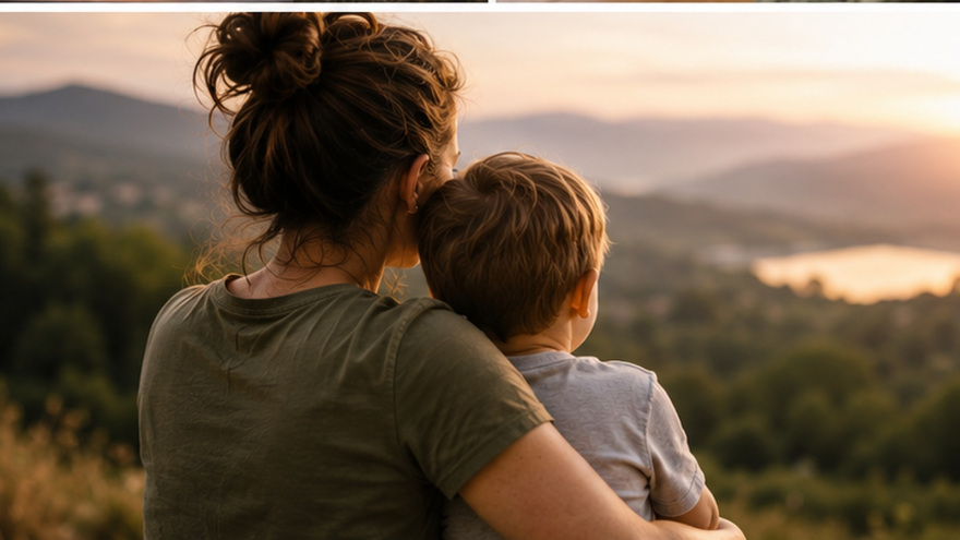 mother and child embracing